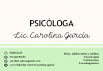 Licenciada en Psicología Carolina García